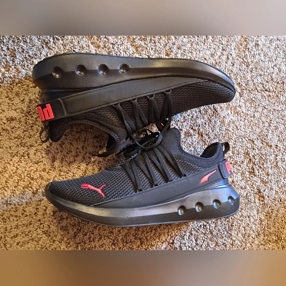 PUMA SoftRide Carson Fresh Men's Black and Red Shoes Size 13